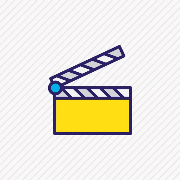 Ilustración vectorial de la línea de color del icono de aplausos. Hermoso elemento de película también se puede utilizar como elemento icono clapboard . — Vector de stock