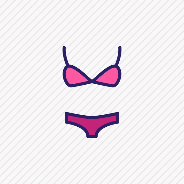 Vector illustration of bikini icon colored line. Beautiful dress element also can be used as swimsuit icon element. — Stock Vector