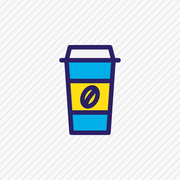 Vector illustration of coffee to go icon colored line. Beautiful drink element also can be used as takeaway icon element. — Stock Vector