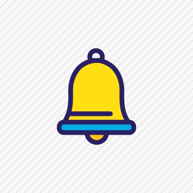 Zil simgesini vektör çizim satırı renkli. Güzel olay öğesi simgesi öğe zil olarak da kullanılabilir.