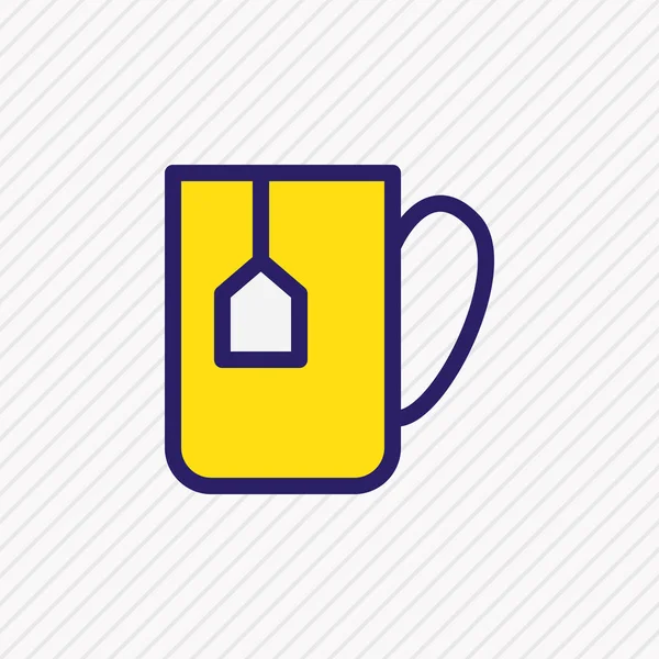 Kahve kupa simge vektör çizim satırı renkli. Güzel java öğesi de çay fincanı simge öğesi olarak kullanılabilir. — Stok Vektör