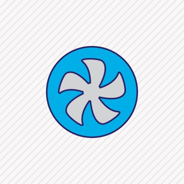 Fan simge vektör çizim satırı renkli. Güzel not defteri öğesi de serin simge öğesi olarak kullanılabilir.