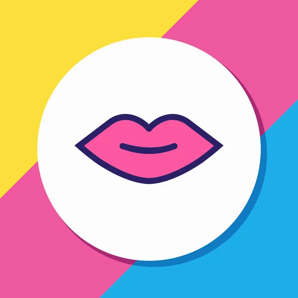 Illustration of kiss icon colored line. Beautiful party element also can be used as mouth icon element. — Stock Photo, Image