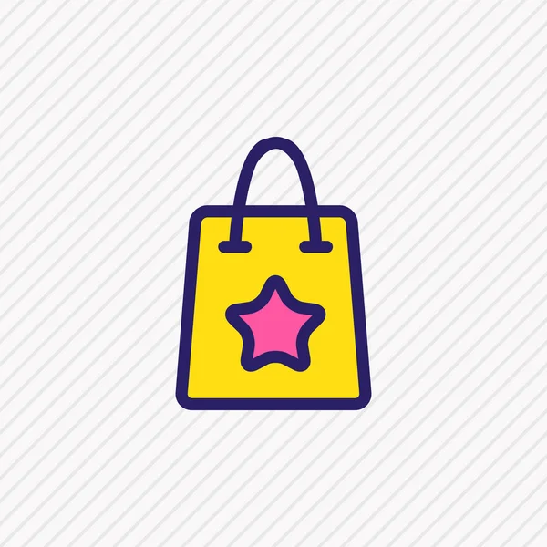 Vectorillustratie van geschenk tas pictogram gekleurde lijn. Mooi evenement element kan ook gebruikt worden als koopwaar pictogram element. — Stockvector