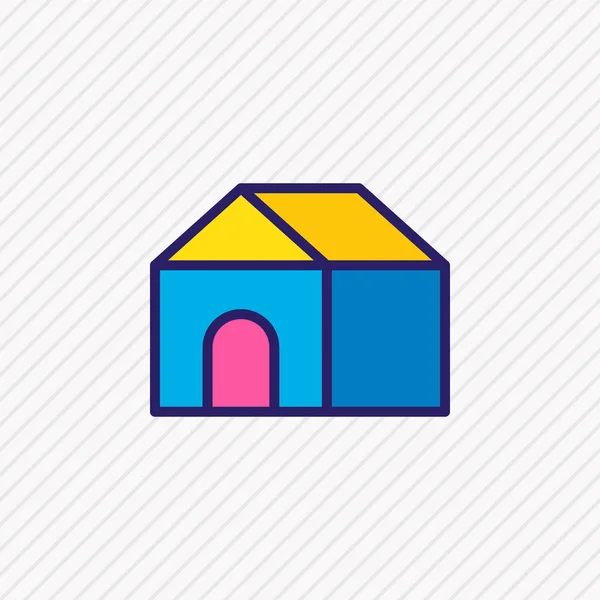 Vectorillustratie van huisje gekleurde lijn. Mooie stedelijke element kan ook gebruikt worden als element van de knop ' thuis '. — Stockvector