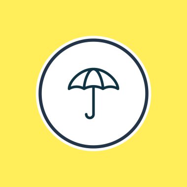 Şemsiye simgesi çizgi vektör Illustration. Güzel Turizm öğesi de şemsiye simgesi öğesi olarak kullanılabilir.