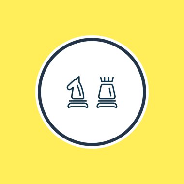 Satranç simgesi satır Illustration. Güzel eğlence öğesi de şekil kutsal kişilerin resmi öğesi olarak kullanılabilir.