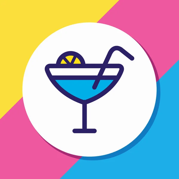 Illusztráció: koktél ikon színes vonal. Legszebb ünnepe-elem is használható martini ikon elem. — Stock Fotó