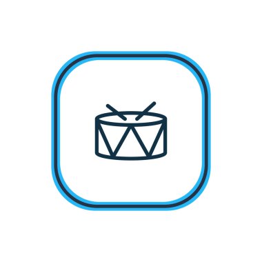 Davul simgesi çizgi vektör Illustration. Güzel olaylar öğe de tuzak simgesi öğesi olarak kullanılabilir.