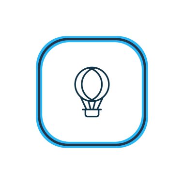 Sıcak hava balonu simgesini çizgi vektör Illustration. Güzel taşıma öğesi de zeplin simgesi öğesi olarak kullanılabilir.