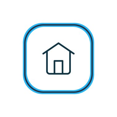 Ev simgesini çizgi vektör Illustration. Güzel kişi öğesi de ev simgesini öğesi olarak kullanılabilir.