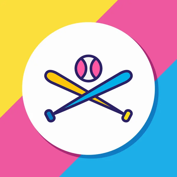 Vectorillustratie van honkbal pictogram gekleurde lijn. Mooie activiteiten element kan ook gebruikt worden als batting pictogram element. — Stockvector