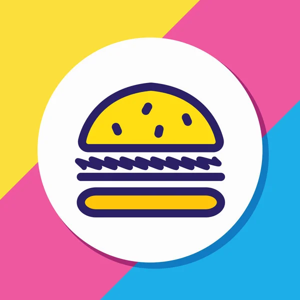 Vektorillustration av burger ikonen färgad linje. Vackra fest-element kan också användas som smörgås ikonen element. — Stock vektor