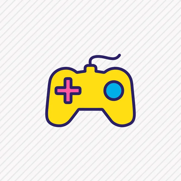 Afbeelding van het pictogram van de game console gekleurde lijn. Mooie hobby element kan ook gebruikt worden als joystick pictogram element. — Stockfoto