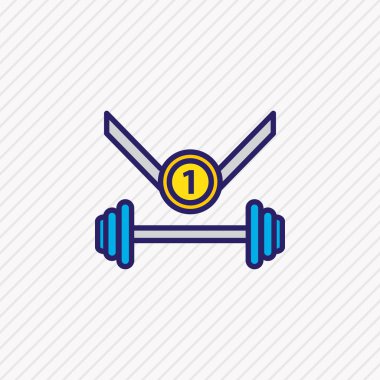 Spor simge vektör çizim satırı renkli. Güzel eğlence öğesi de başarı simgesi öğesi olarak kullanılabilir.