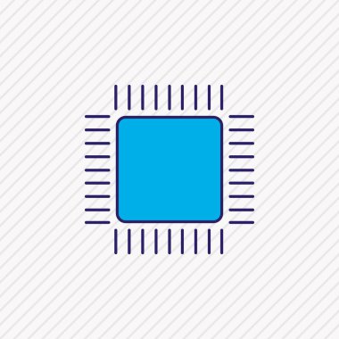 Cpu simge vektör çizim satırı renkli. Güzel not defteri öğesi de mikroişlemci simgesi öğesi olarak kullanılabilir.