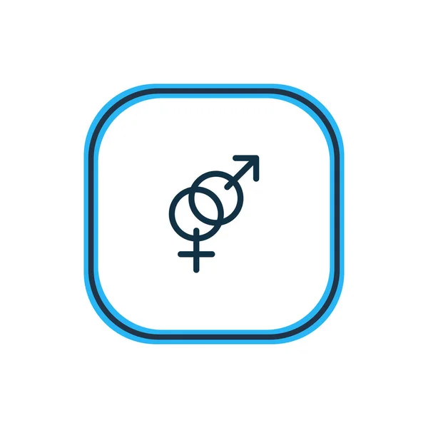 Illustration of gender icon line. Beautiful party element also can be used as male with female symbols icon element. — Stock Photo, Image