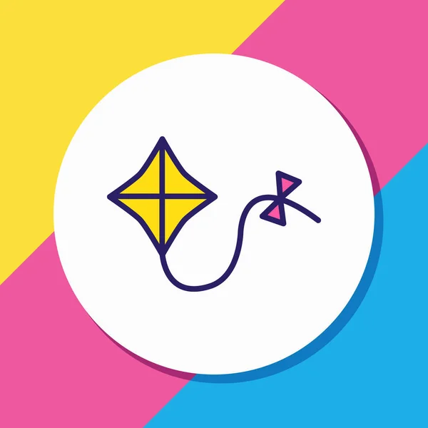 Vektorillustration av kite ikonen färgad linje. Vackra aktiviteter element kan också användas som flyga ikonen element. — Stock vektor