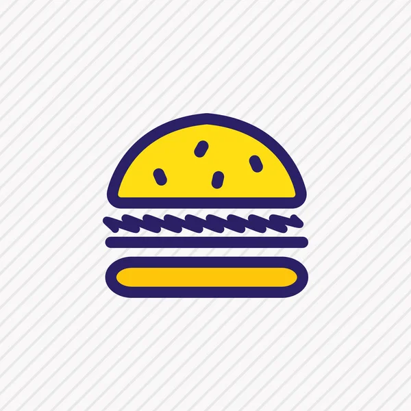 Vektorové ilustrace burger ikony barevné čáry. Krásná oslava element lze použít také jako sendvičový prvek ikonu. — Stockový vektor