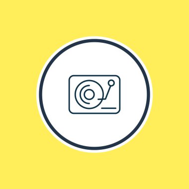 Djlik kutsal kişilerin resmi çizgi vektör Illustration. Güzel faaliyetler öğesi de vinil simgesi öğesi olarak kullanılabilir.