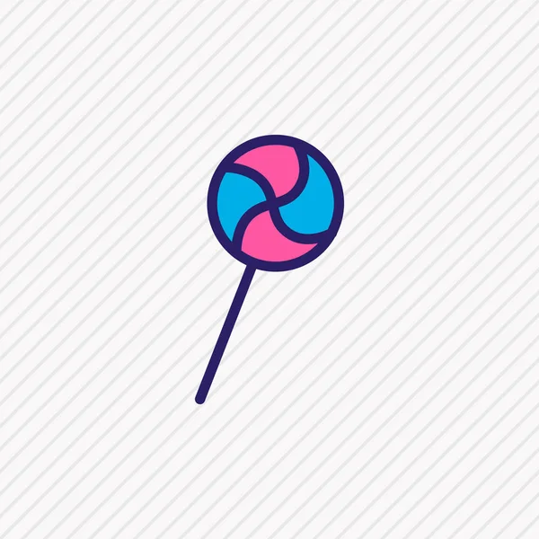 Illustration av candy cane ikonen färgad linje. Vackra fest-element kan också användas som lollipop ikonen element. — Stockfoto