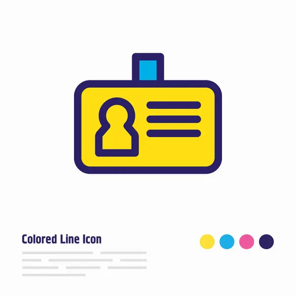 Ilustración de la línea de color del icono de identificación. Hermoso elemento de conexión también se puede utilizar como elemento icono de insignia personal . — Foto de Stock
