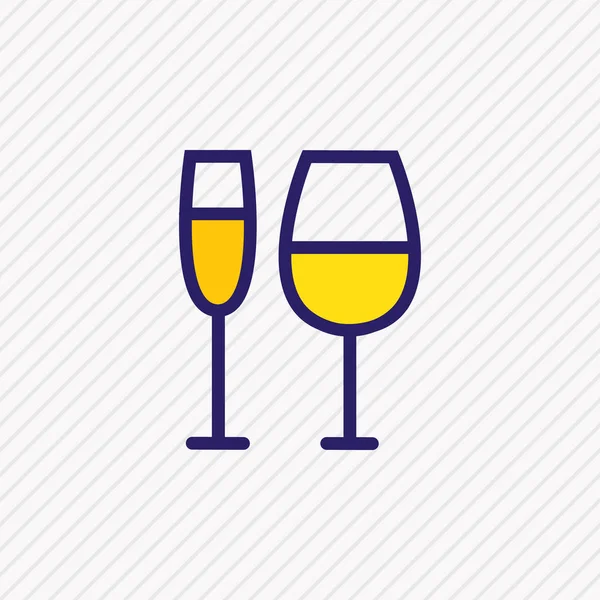 Ilustração de ícone de vinho colorido linha. Belo elemento comemorar também pode ser usado como elemento ícone de champanhe . — Fotografia de Stock