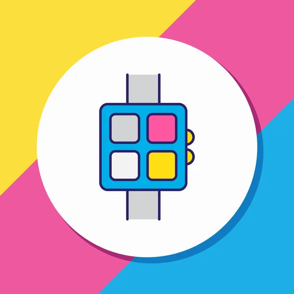 illustration of smart watch icon colored line. Beautiful laptop element also can be used as wearable icon element.