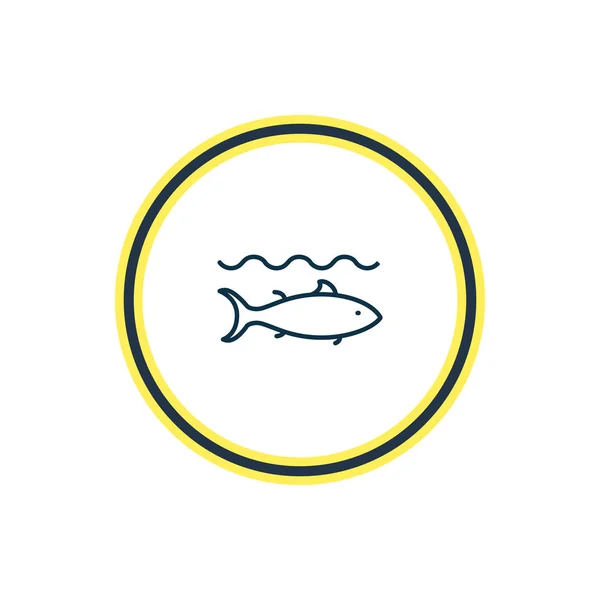 Ilustración vectorial de la línea icono atún. Hermoso elemento de mar también se puede utilizar como elemento icono de pescado . — Vector de stock