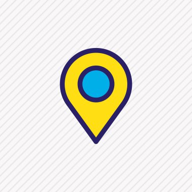 Konumu simge vektör çizim satırı renkli. Güzel kişi öğesi de PIN simgesi öğesi olarak kullanılabilir.