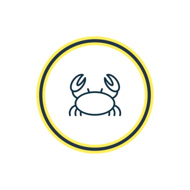 Deniz yengeç simgesi çizgi vektör Illustration. Güzel deniz öğesi de kanser simgesi öğesi olarak kullanılabilir.