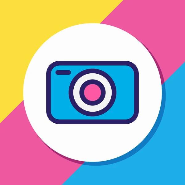 Ilustrasi ikon kamera garis berwarna. Elemen aplikasi yang indah juga dapat digunakan sebagai elemen ikon penangkap . — Stok Foto