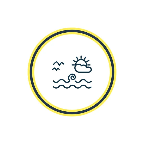 illustration of sea landscape icon line. Beautiful maritime element also can be used as nature icon element.