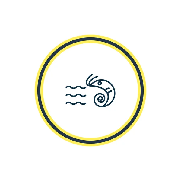 Ilustração da linha de ícone de camarão. Elemento marinho bonito também pode ser usado como elemento ícone de camarão . — Fotografia de Stock