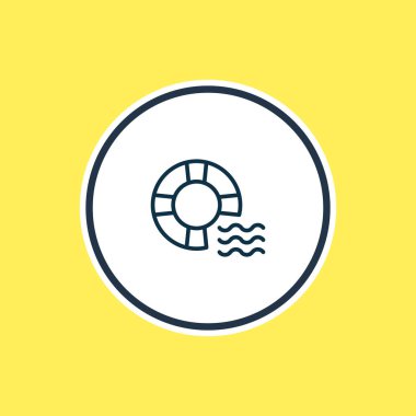 Lifebuoy simgesi çizgi vektör Illustration. Güzel deniz öğesi de cankurtaran simgesi öğesi olarak kullanılabilir.
