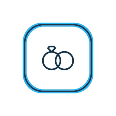 Düğün simgesi çizgi vektör Illustration. Güzel olaylar öğe de halka simgesi öğesi olarak kullanılabilir.