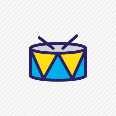 Davul simge vektör çizim satırı renkli. Güzel olaylar öğe de perküsyon simgesi öğesi olarak kullanılabilir.