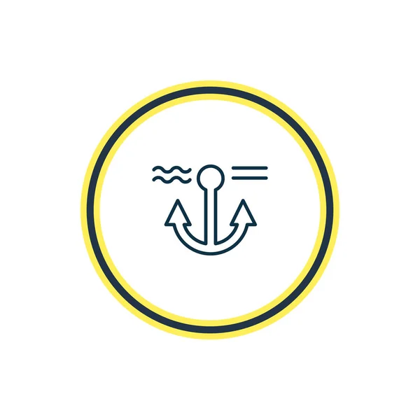 Ilustração vetorial da linha de ícones de âncora. Belo elemento do mar também pode ser usado como elemento ícone naval . —  Vetores de Stock