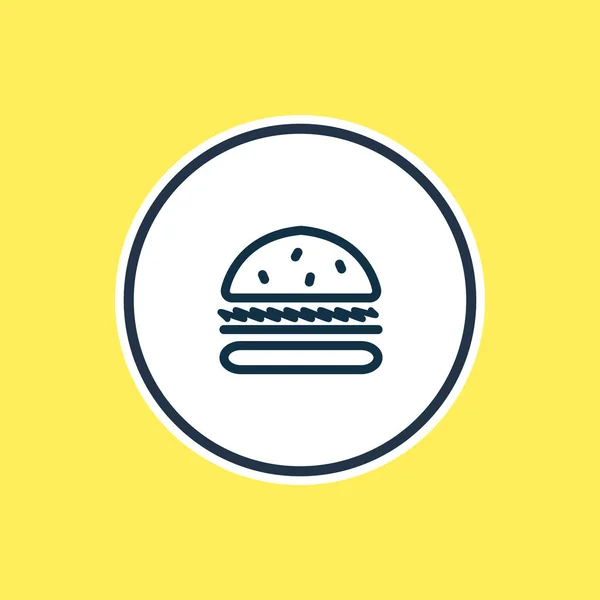 Vektorillustration av burger ikonen linje. Vackra fest-element kan också användas som smörgås ikonen element. — Stock vektor