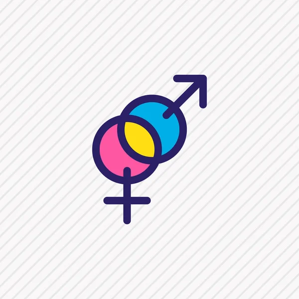 Vector illustration of gender icon colored line. Beautiful holiday element also can be used as sexuality symbol icon element. — Stock Vector