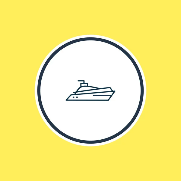 ヨットのアイコン ラインのベクトル イラスト。美しい海洋要素もヨットのアイコン要素として使用できます。. — ストックベクタ