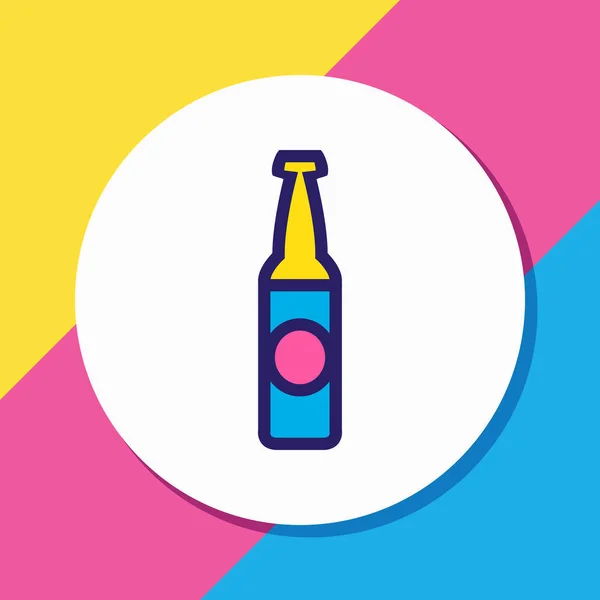 Ilustração vetorial de garrafa de cerveja ícone colorido linha. Belo elemento de comemoração também pode ser usado como elemento de ícone de cerveja . — Vetor de Stock