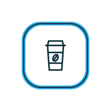 plastik kap simgesi satır Illustration. Güzel kahve öğesi de kahve simge öğe gitmek için kullanılabilir.