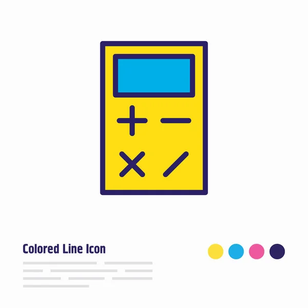 illustration of calculator icon colored line. Beautiful science element also can be used as calculate icon element.