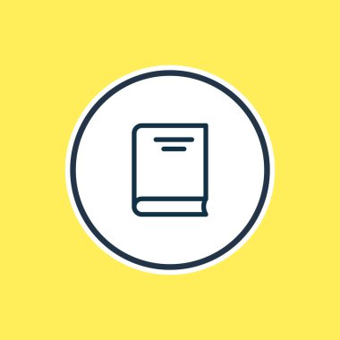 Ansiklopedi simgesi çizgi vektör Illustration. Güzel kitap okuma öğesi de öğretici simgesi öğesi olarak kullanılabilir.