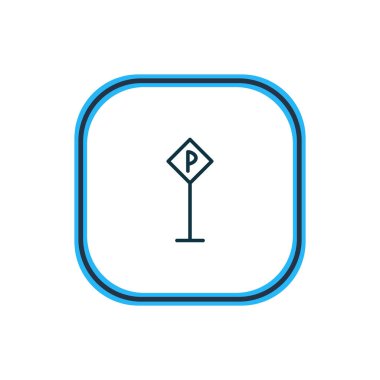 Vektör çizim simgesini satır Park yeri. Güzel altyapı öğesi de yol işareti simgesi öğesi olarak kullanılabilir.