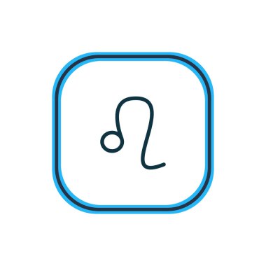 Leo simgesi çizgi vektör Illustration. Güzel Astroloji öğesi de aslan simgesi öğesi olarak kullanılabilir.