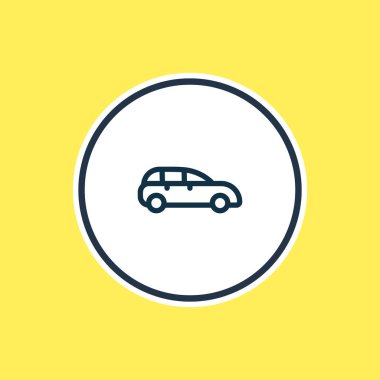 Şehir araba simgesi çizgi vektör Illustration. Güzel araç öğe toplama simgesi öğesi olarak da kullanılabilir.