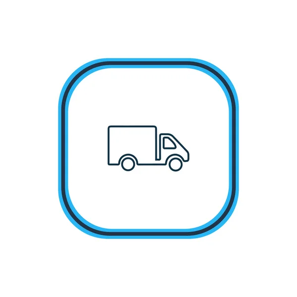 Векторні ілюстрації лінії піктограм вантажівки. Гарний транспортний елемент також може бути використаний як елемент піктограми фургона . — стоковий вектор