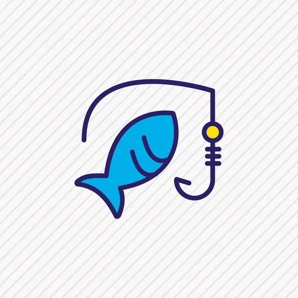 illustration of fishing icon colored line. Beautiful activities element also can be used as rod icon element.